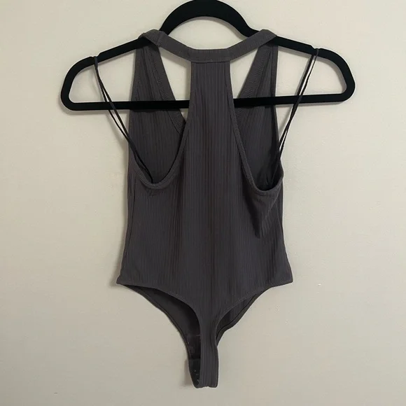 NWT Free People Speed Dial Ribbed Bodysuit in Grey, XS - Picture 7 of 16